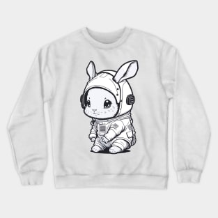 cute bunny astronaut Crewneck Sweatshirt